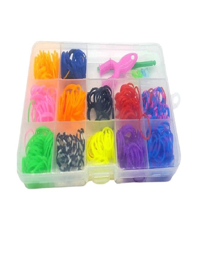 QWICK CLICK Colourful DIY 4200 Rubber Bands with Rainbow Loom Band Kit | Bracelet Making Set for Kids | DIY Craft Kit with Loom, Hooks & Charms | Multicolor Bands for Creative Jewelry Making (10*17*2.5 cm) - Image 1